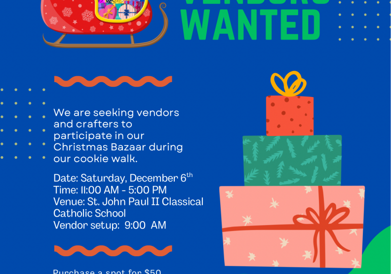 Christmas Bazaar-Vendors Wanted